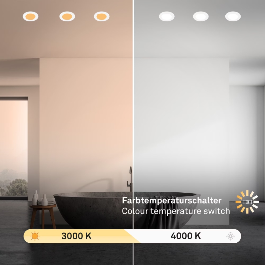 Brilo - SÆT 3x LED indbygningslampe til badeværelse LED/4W/230V IP44 3000/4000K hvid