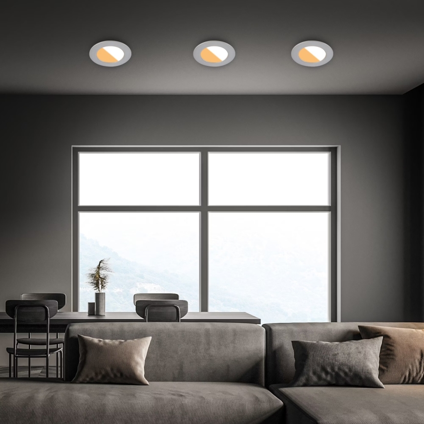 Brilo - SÆT 3x LED indbygningslampe til badeværelse LED/4W/230V IP44 3000/4000K sølvfarvet
