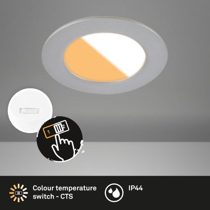 Brilo - SÆT 3x LED indbygningslampe til badeværelse LED/4W/230V IP44 3000/4000K sølvfarvet