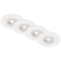 Brilo - SÆT 4x LED indbygningslampe til badeværelse LED/4,9W/230V IP44 hvid