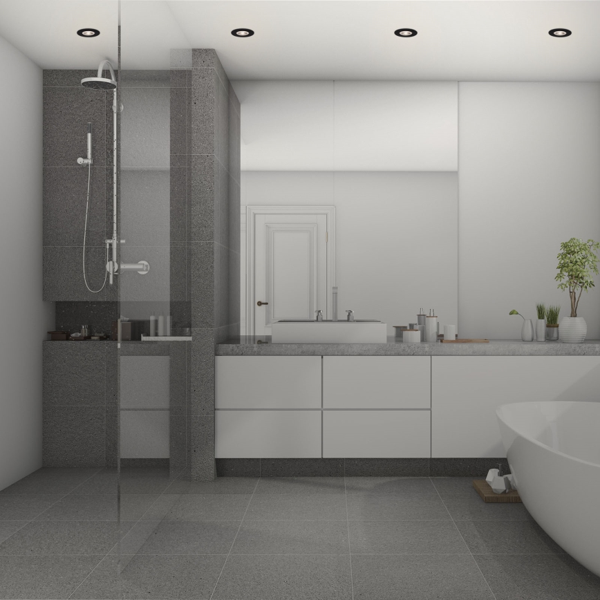 Brilo - SÆT 4x LED indbygningslampe til badeværelse LED/4,9W/230V IP44 sort