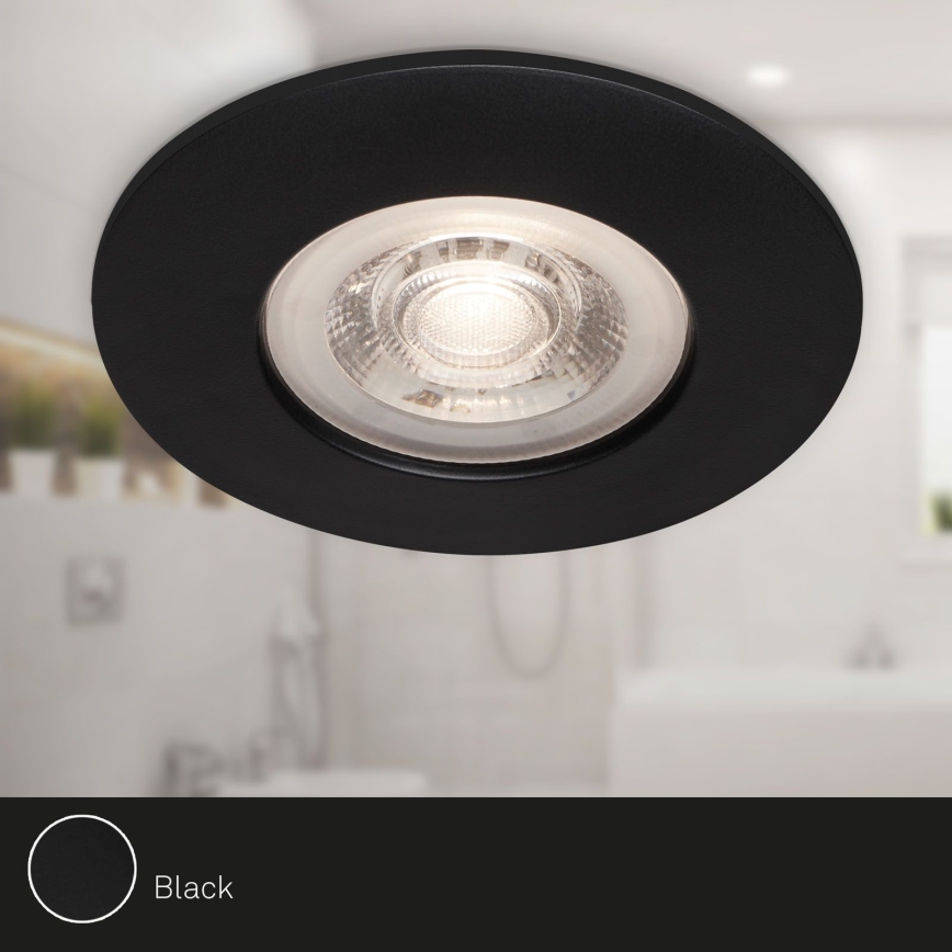 Brilo - SÆT 4x LED indbygningslampe til badeværelse LED/4,9W/230V IP44 sort
