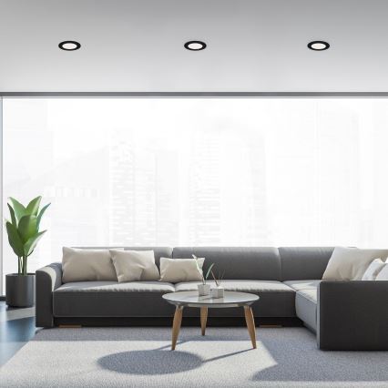 Brilo - Sæt 3x LED-indbygningsspots til badeværelse FLAT LED/6W/230V IP44, sort