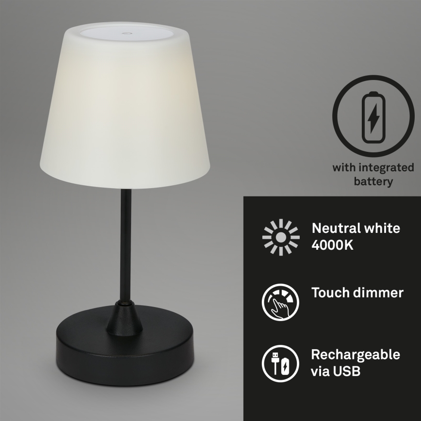 Brilo - Udendørs LED lampe dæmpbar og genopladelig LED/3W/5V IP44 2000 mAh