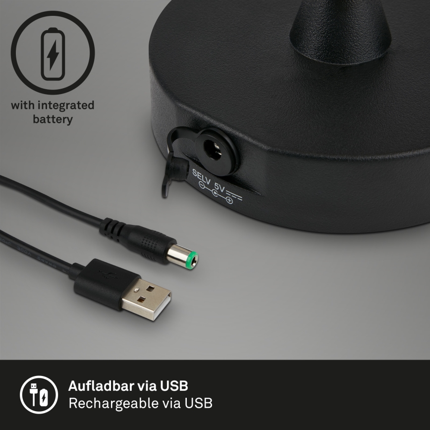 Brilo - Udendørs LED lampe dæmpbar og genopladelig LED/3W/5V IP44 2000 mAh