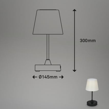 Brilo - Udendørs LED lampe dæmpbar og genopladelig LED/3W/5V IP44 2000 mAh