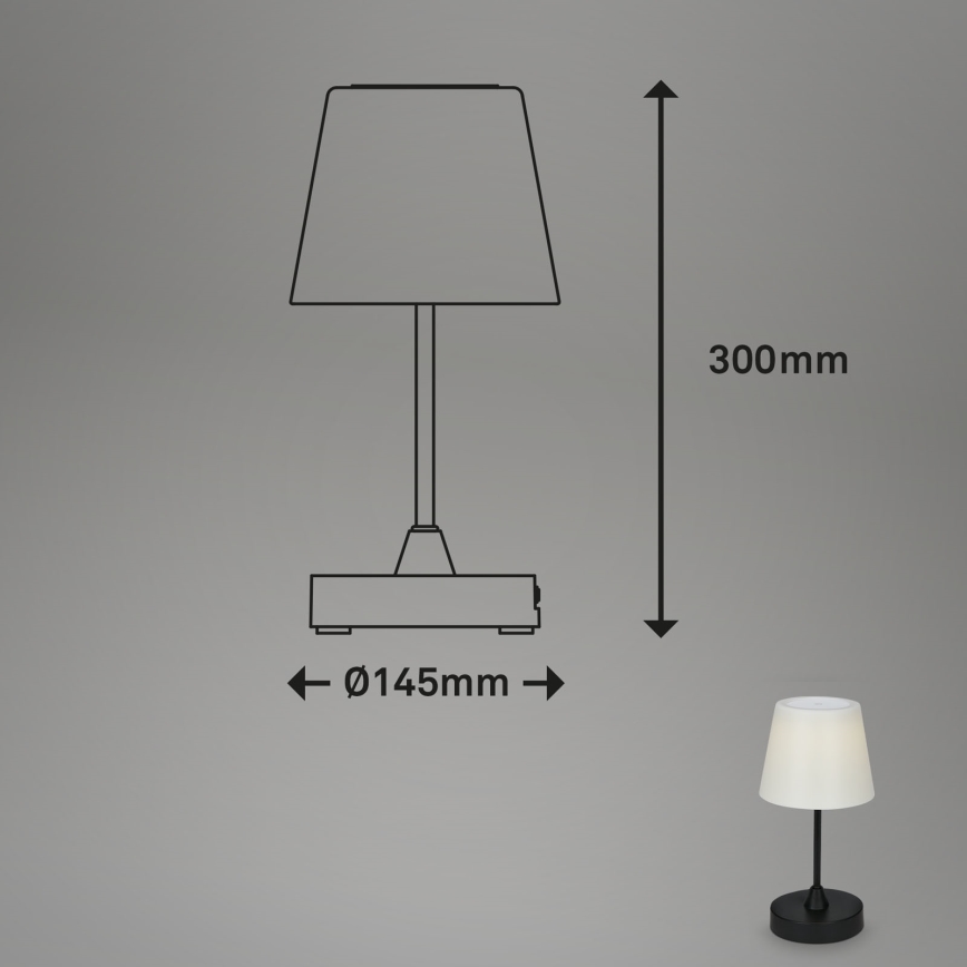 Brilo - Udendørs LED lampe dæmpbar og genopladelig LED/3W/5V IP44 2000 mAh