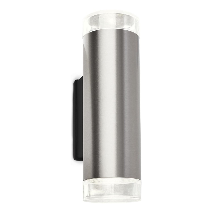 Brilo - Udendørs LED væglampe 2xGU10/4,7W/230V IP44 4000K mat krom