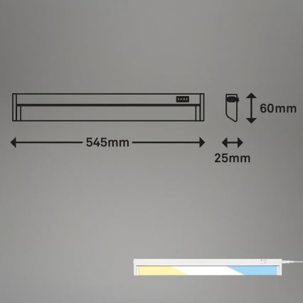 Brilo - Undermonteret LED-armatur LED/6W/230V 2700/4000/6500K 54,5 cm hvid