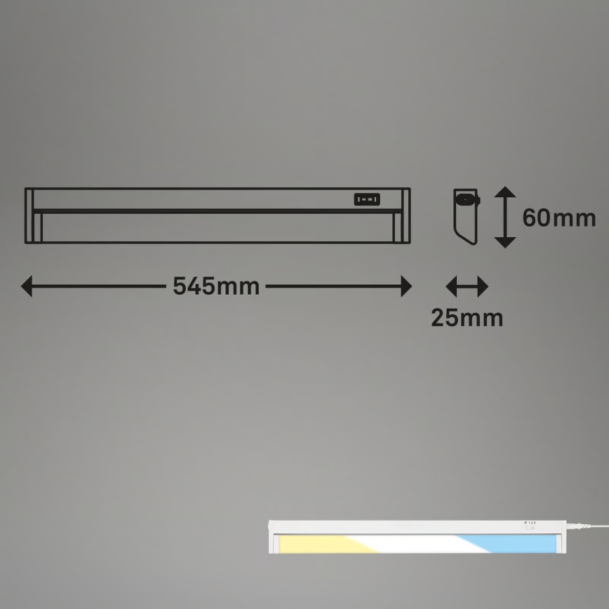 Brilo - Undermonteret LED-armatur LED/6W/230V 2700/4000/6500K 54,5 cm hvid