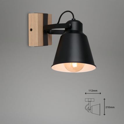 Brilo - Vægspot TALLE  1xE27/40W/230V gummitræ