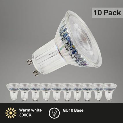 Briloner 0548-003 - SÆT 10x LED-pære GU10/3,5W/230V 3000K