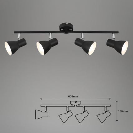 Briloner 10698890 - Spotlampe 4xE14/25W/230V sort