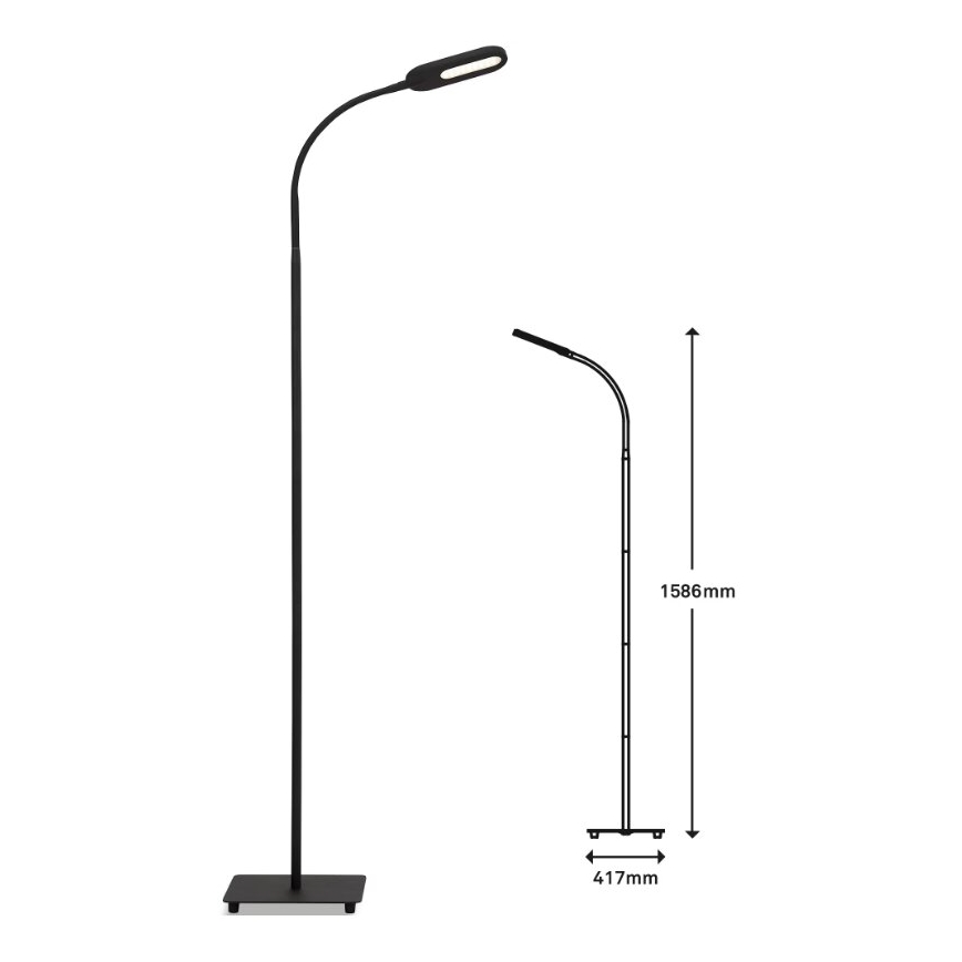 Briloner 1297-015 - LED Dæmpbar fleksibel gulvlampe LED/6,6W/230V 3000K/4000K/6000K