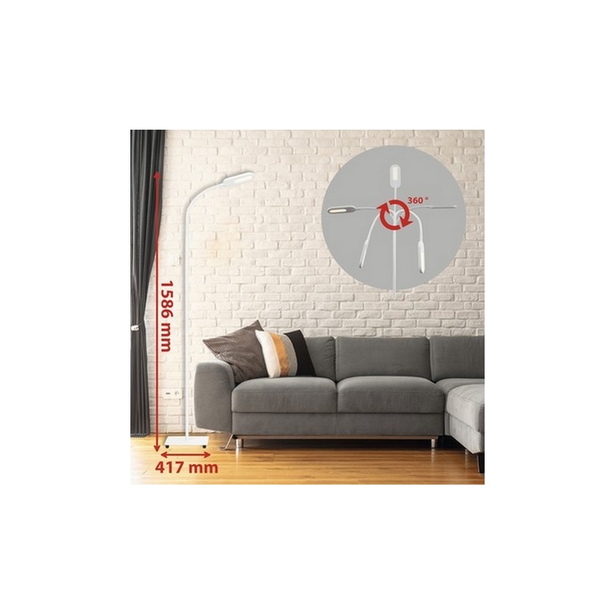 Briloner 1297-016 - LED Dæmpbar touch-funktion gulvlampe LED/8W/230V 3000/4000/6000K