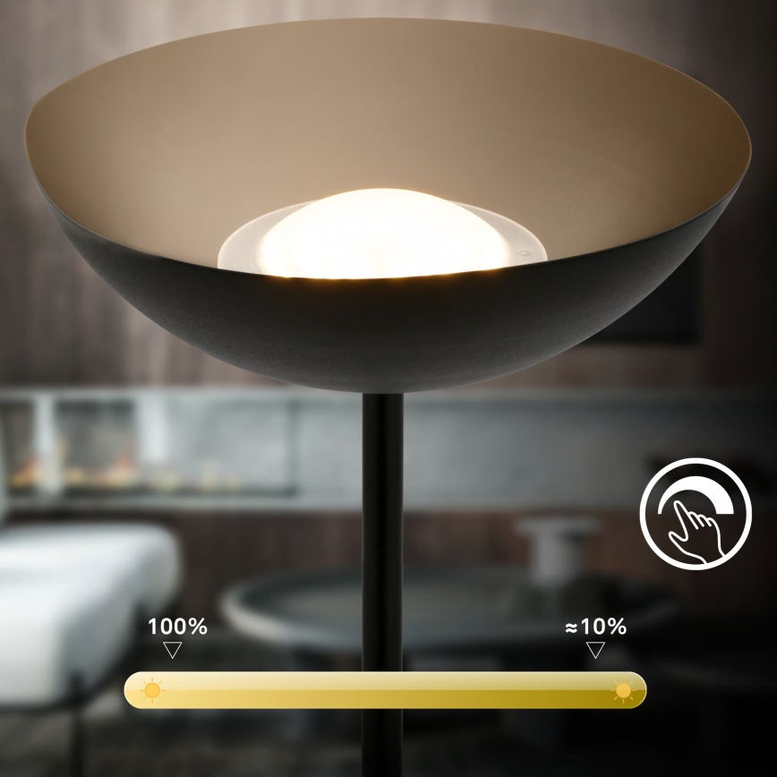 Briloner 1500015 - Dæmpbar LED-gulvlampe ESTATE LED/8W/5V 4000 mAh sort