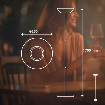 Briloner 1500016 - Dæmpbar LED-gulvlampe ESTATE LED/8W/5V 4000 mAh hvid