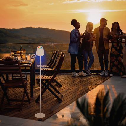 Briloner 1507016 - LED dæmpbar gulvlampe KIKI LED/4,3W/5V IP44 2600 mAh hvid