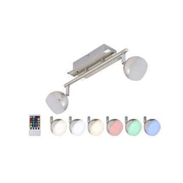 Briloner 2040-022 - LED RGB dæmpbar spotlampe 2xLED/3,3W/230V + fjernbetjening