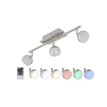 Briloner 2040-032 - LED spotlampe dæmpbar RGB-farver 3xLED/3,3W/230V + fjernbetjening