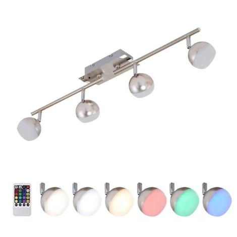 Briloner 2040-042 - LED spotlampe dæmpbar RGB-farver BAFFLE 4xLED/3,3W/230V + fjernbetjening