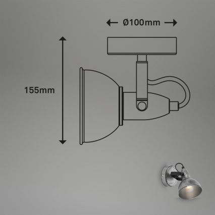 Briloner 2049-014 - Vægspot RETRO 1xE14/40W/230V grå