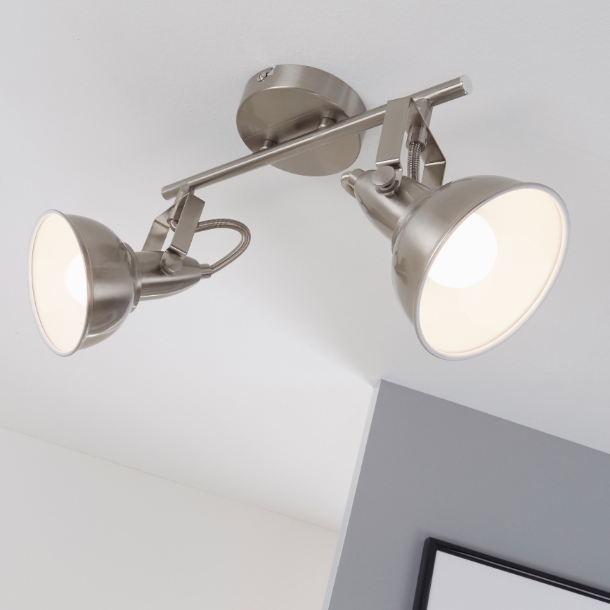 Briloner 2049-022 - Spotlampe SOFT 2xE14/40W/230V mat krom