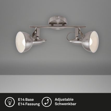 Briloner 2049-022 - Spotlampe SOFT 2xE14/40W/230V mat krom