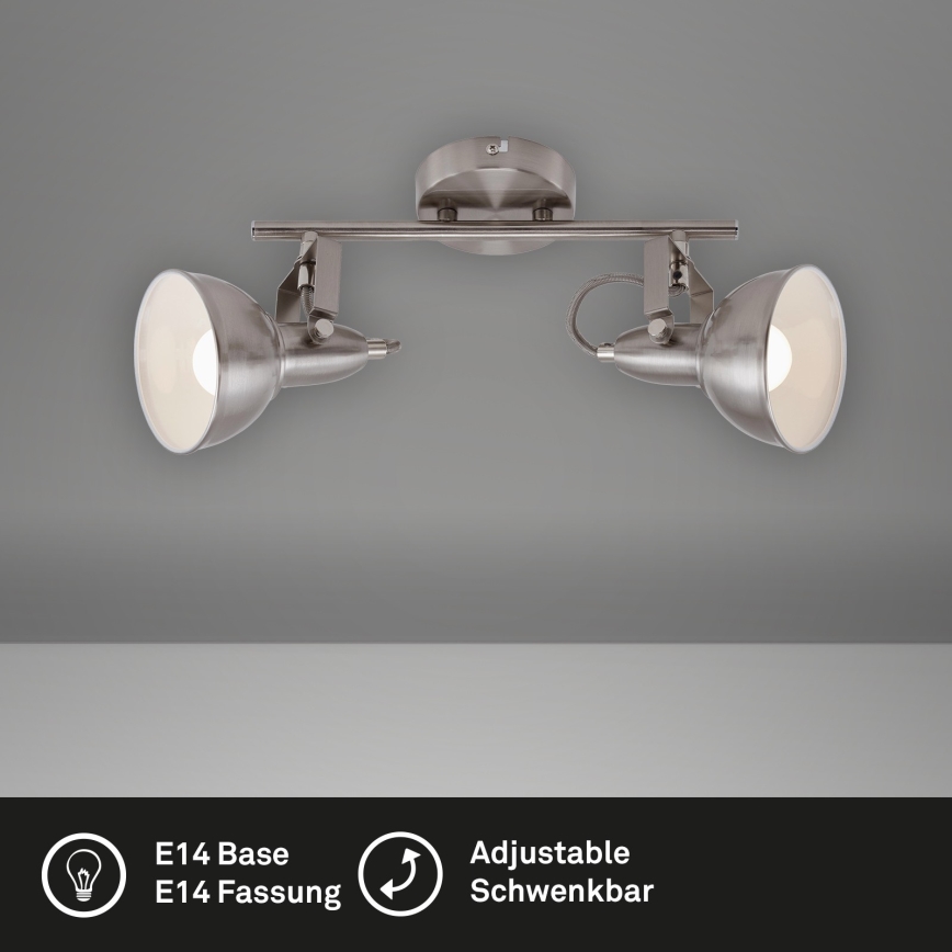 Briloner 2049-022 - Spotlampe SOFT 2xE14/40W/230V mat krom