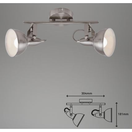 Briloner 2049-022 - Spotlampe SOFT 2xE14/40W/230V mat krom