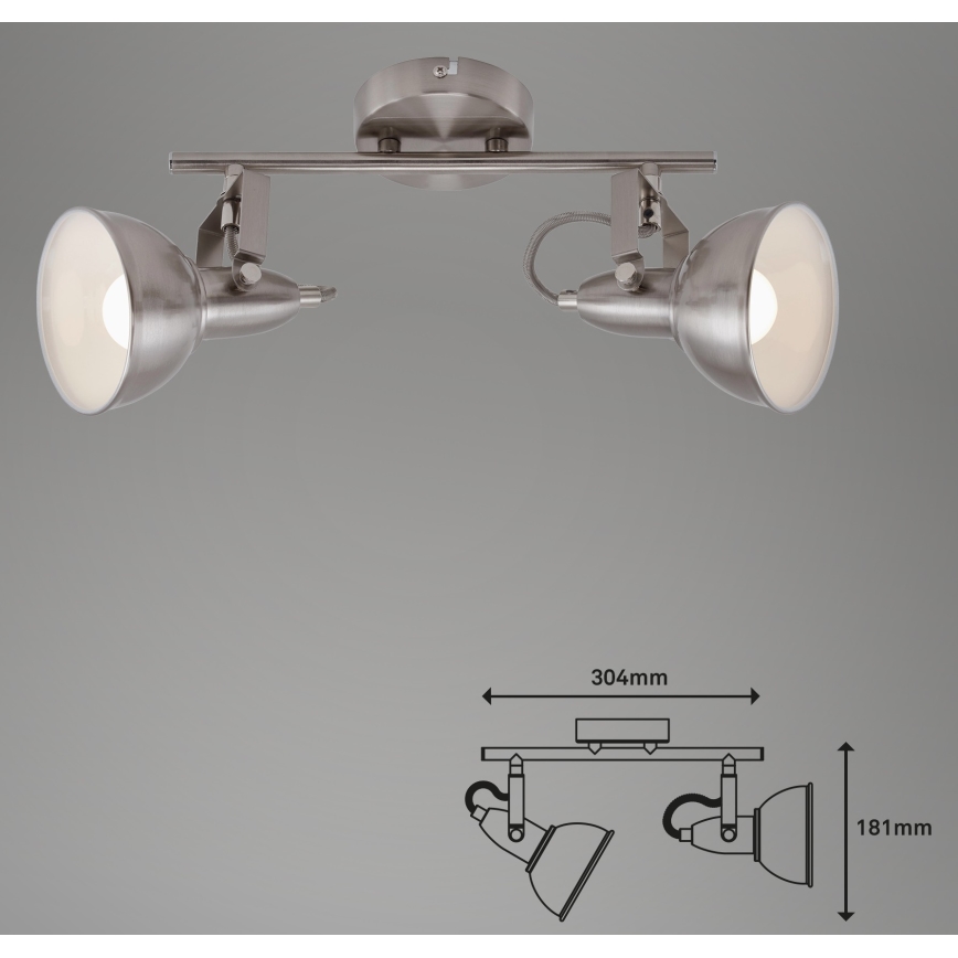 Briloner 2049-022 - Spotlampe SOFT 2xE14/40W/230V mat krom