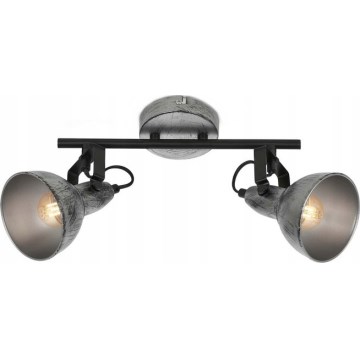Briloner 2049-024 - Spotlampe RETRO 2xE14/40W/230V grå