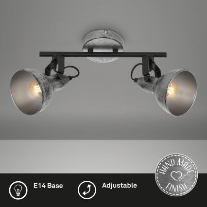 Briloner 2049-024 - Spotlampe RETRO 2xE14/40W/230V grå