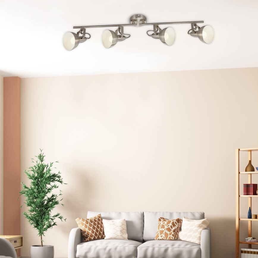Briloner 2049-042 - Spotlampe 4xE14/40W/230V, sølvfarvet