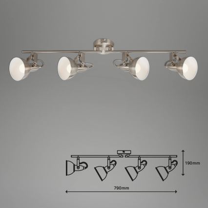 Briloner 2049-042 - Spotlampe 4xE14/40W/230V, sølvfarvet
