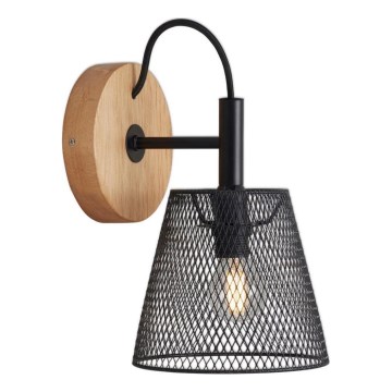 Briloner 2077-015 - Væglampe WOOD & STYLE 1xE14/25W/230V gummitræ