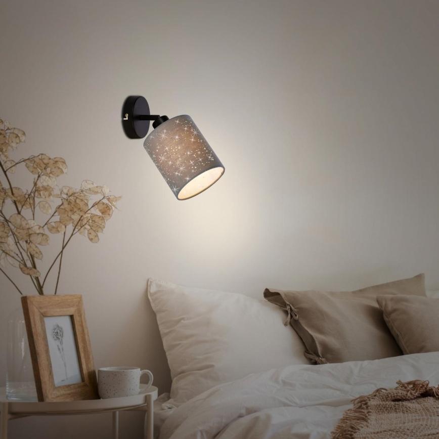 Briloner 2078-014 - Vægspot SPOTLIGHT 1xE27/25W/230V grå/sort