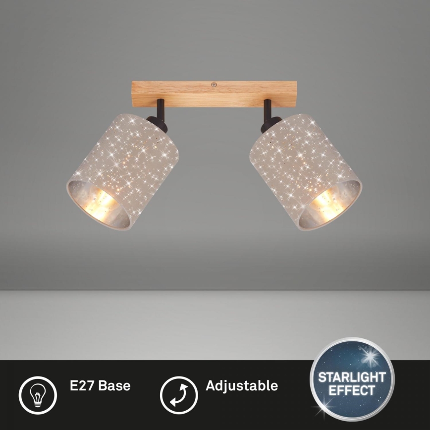 Briloner 2078-021 - Spotlampe SPOTLIGHT 2xE27/25W/230V beige