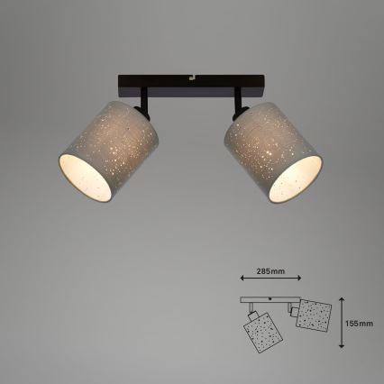 Briloner 2078-024 - Spotlampe SPOTLIGHT 2xE27/25W/230V grå/sort