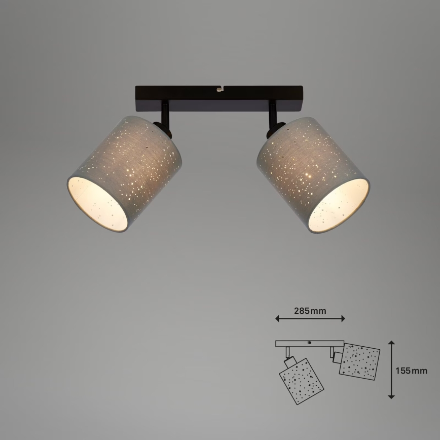 Briloner 2078-024 - Spotlampe SPOTLIGHT 2xE27/25W/230V grå/sort
