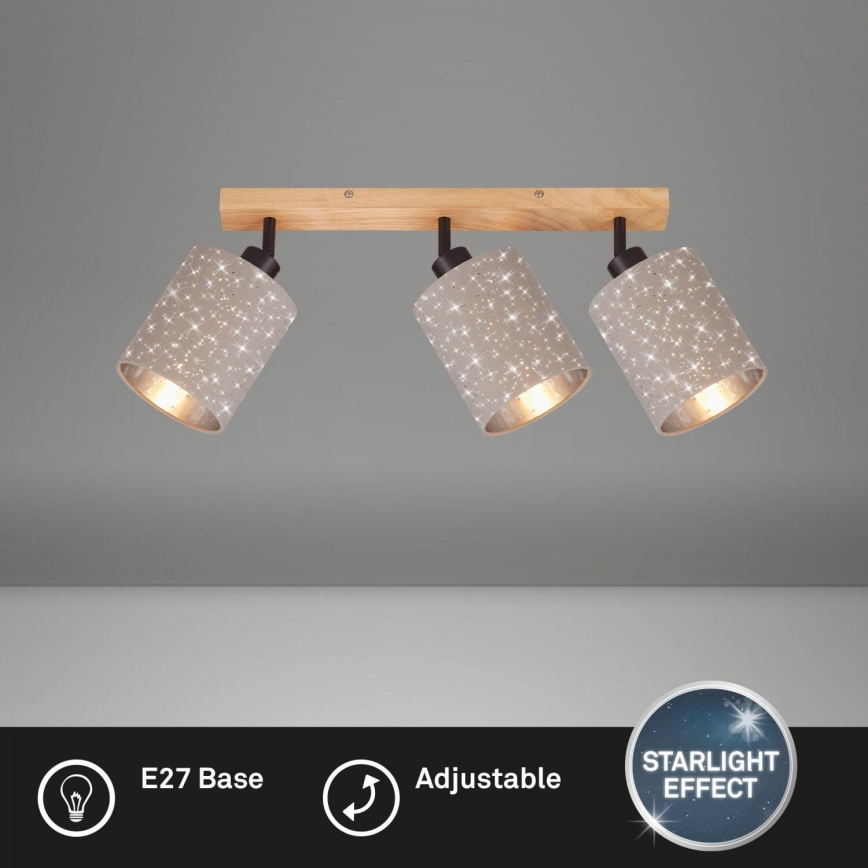 Briloner 2078-031 - Spotlampe SPOTLIGHT 3xE27/25W/230V beige
