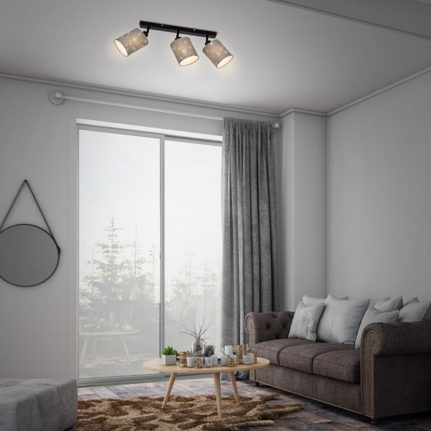 Briloner 2078-034 - Spotlampe SPOTLIGHT 3xE27/25W/230V grå/sort