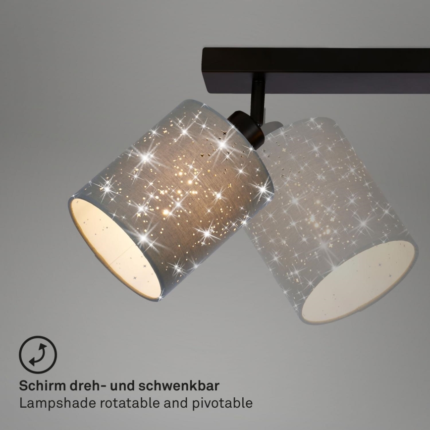 Briloner 2078-034 - Spotlampe SPOTLIGHT 3xE27/25W/230V grå/sort