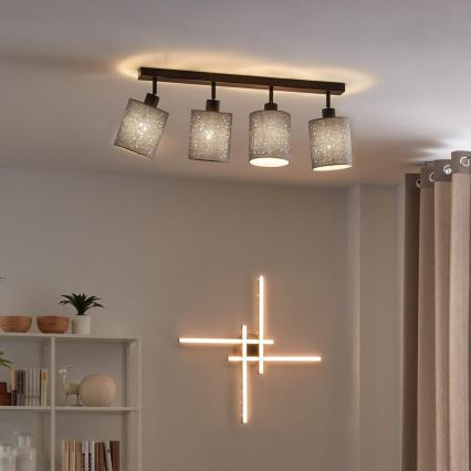 Briloner 2078-044 - Spotlampe SPOTLIGHT 4xE27/25W/230V grå/sort