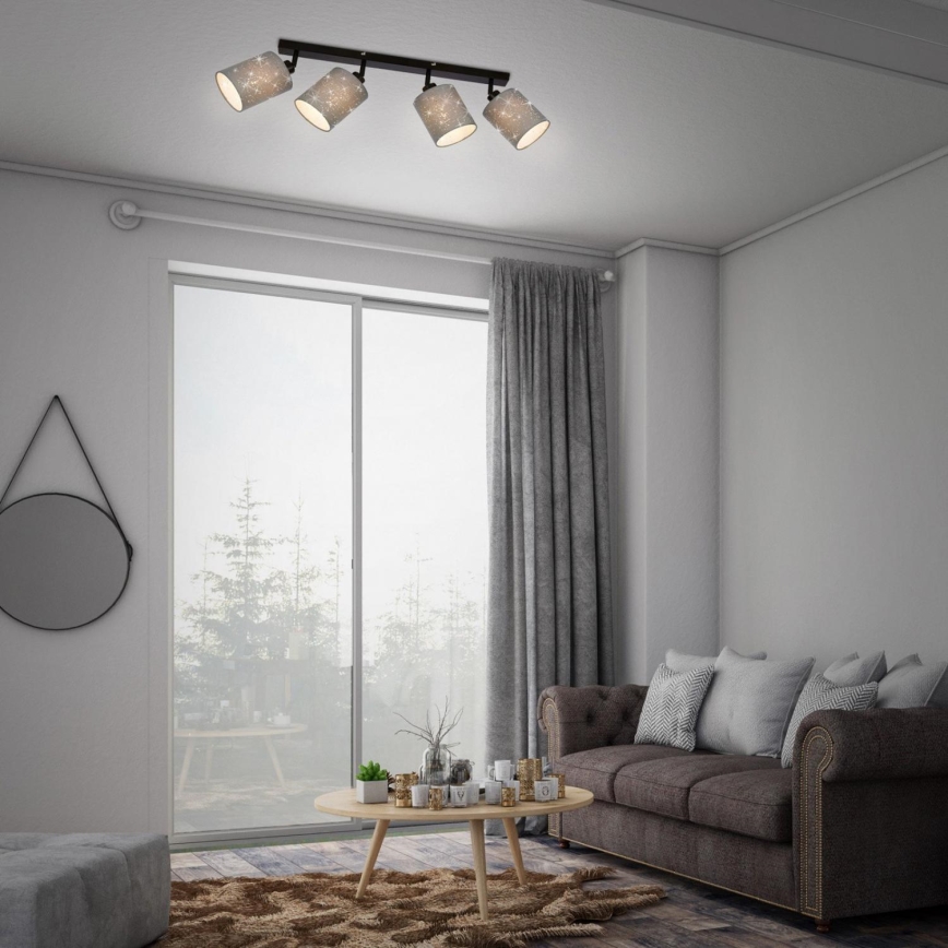 Briloner 2078-044 - Spotlampe SPOTLIGHT 4xE27/25W/230V grå/sort