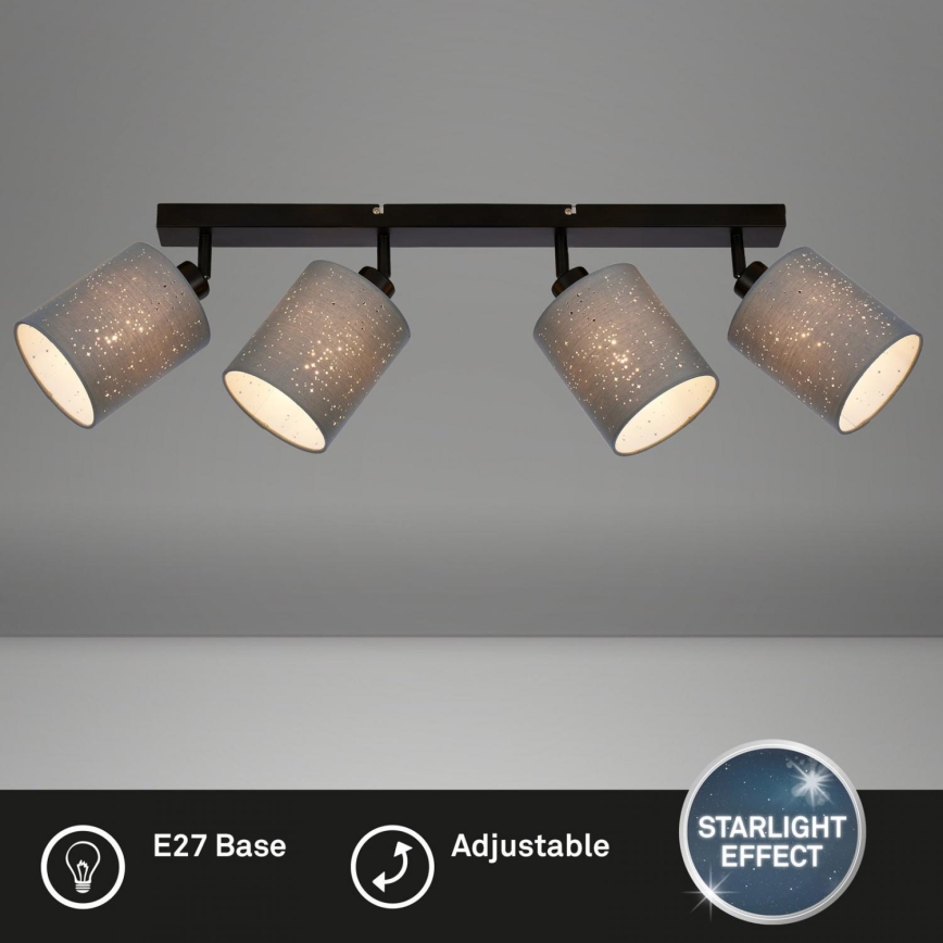 Briloner 2078-044 - Spotlampe SPOTLIGHT 4xE27/25W/230V grå/sort