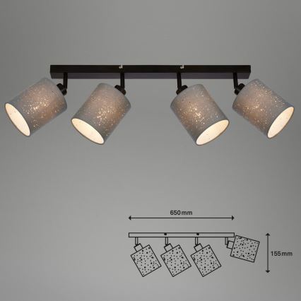 Briloner 2078-044 - Spotlampe SPOTLIGHT 4xE27/25W/230V grå/sort