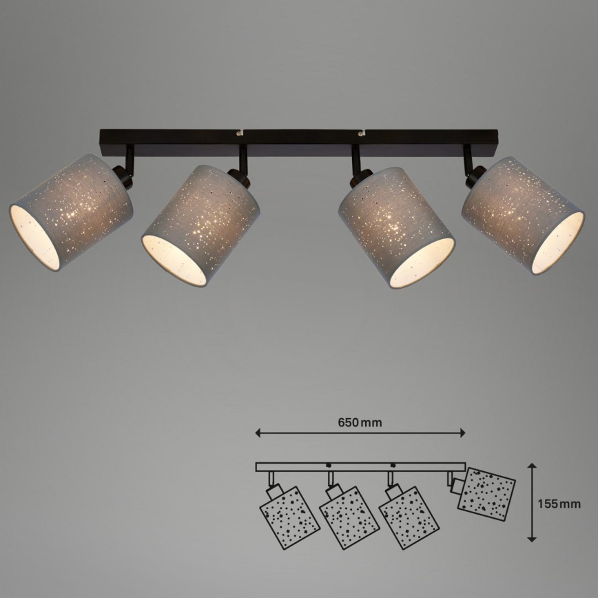 Briloner 2078-044 - Spotlampe SPOTLIGHT 4xE27/25W/230V grå/sort