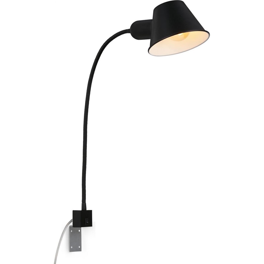 Briloner 2079-015 - Fleksibel væglampe 1xE27/10W/230V sort