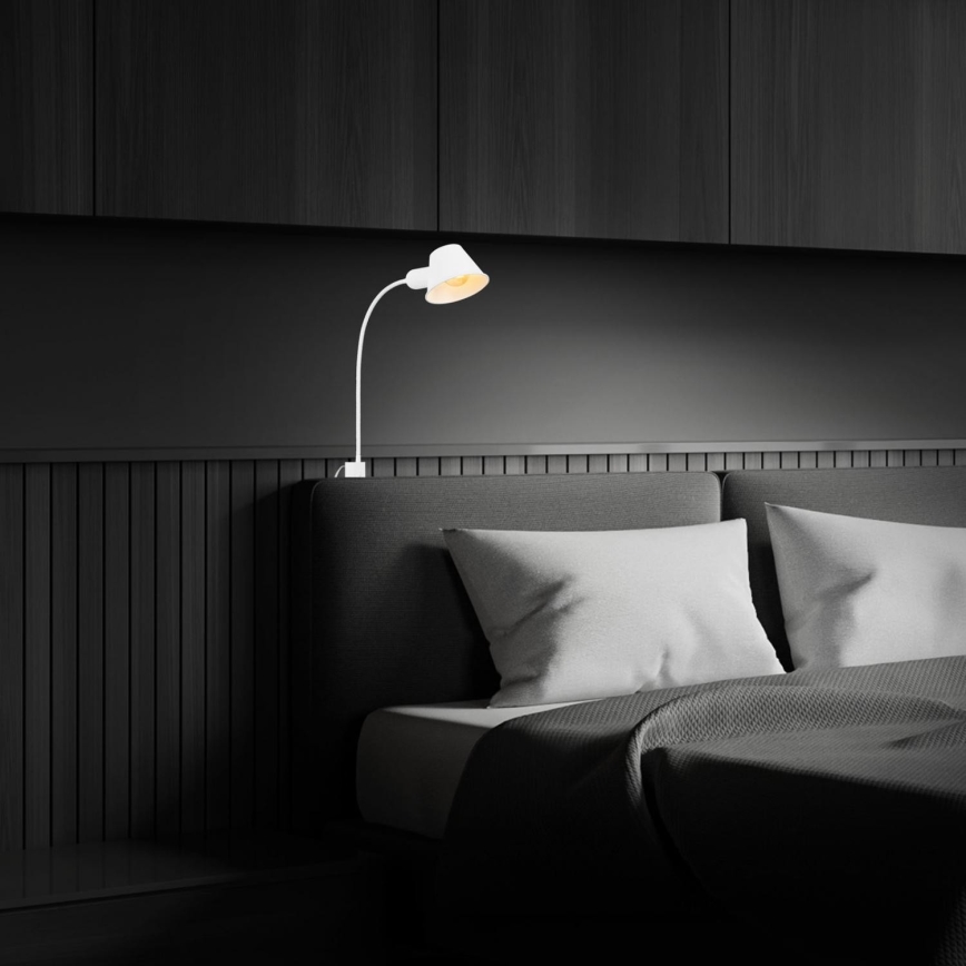 Briloner 2079-016 - Fleksibel væglampe 1xE27/10W/230V hvid